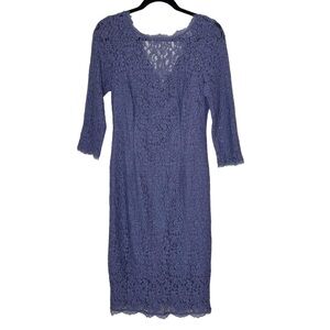 ADRIANNA Papell - Quarter Length Sleeve Lace Sheath Dress